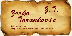 Žarko Taranković vizit kartica